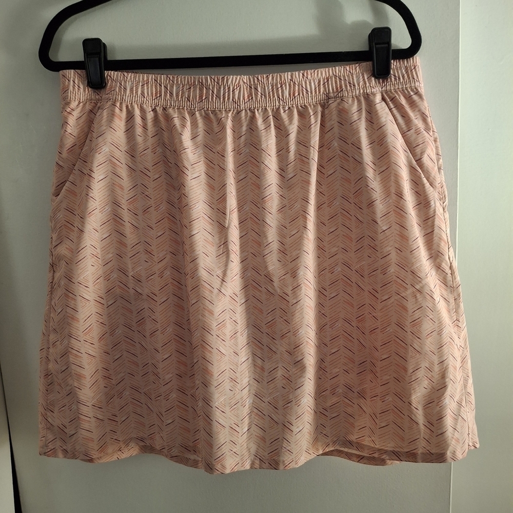 Pacific Trail Women's Peach And Pink Chevron Mini Skort